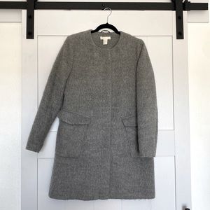 H&M Gray Wool Blend Dress Coat
